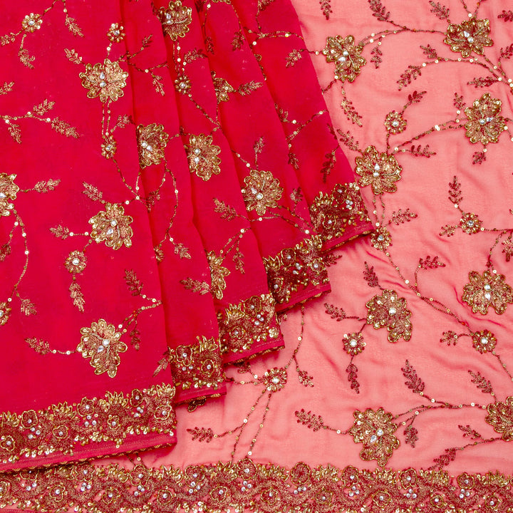 Kuberan Pink Georgette Saree