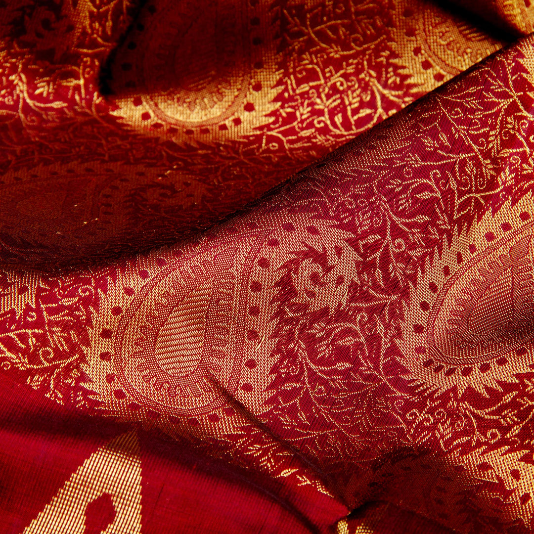 Kuberan Maroon Kanchivaram Silk Saree