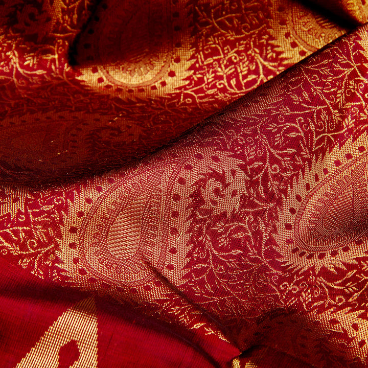 Kuberan Maroon Kanchivaram Silk Saree