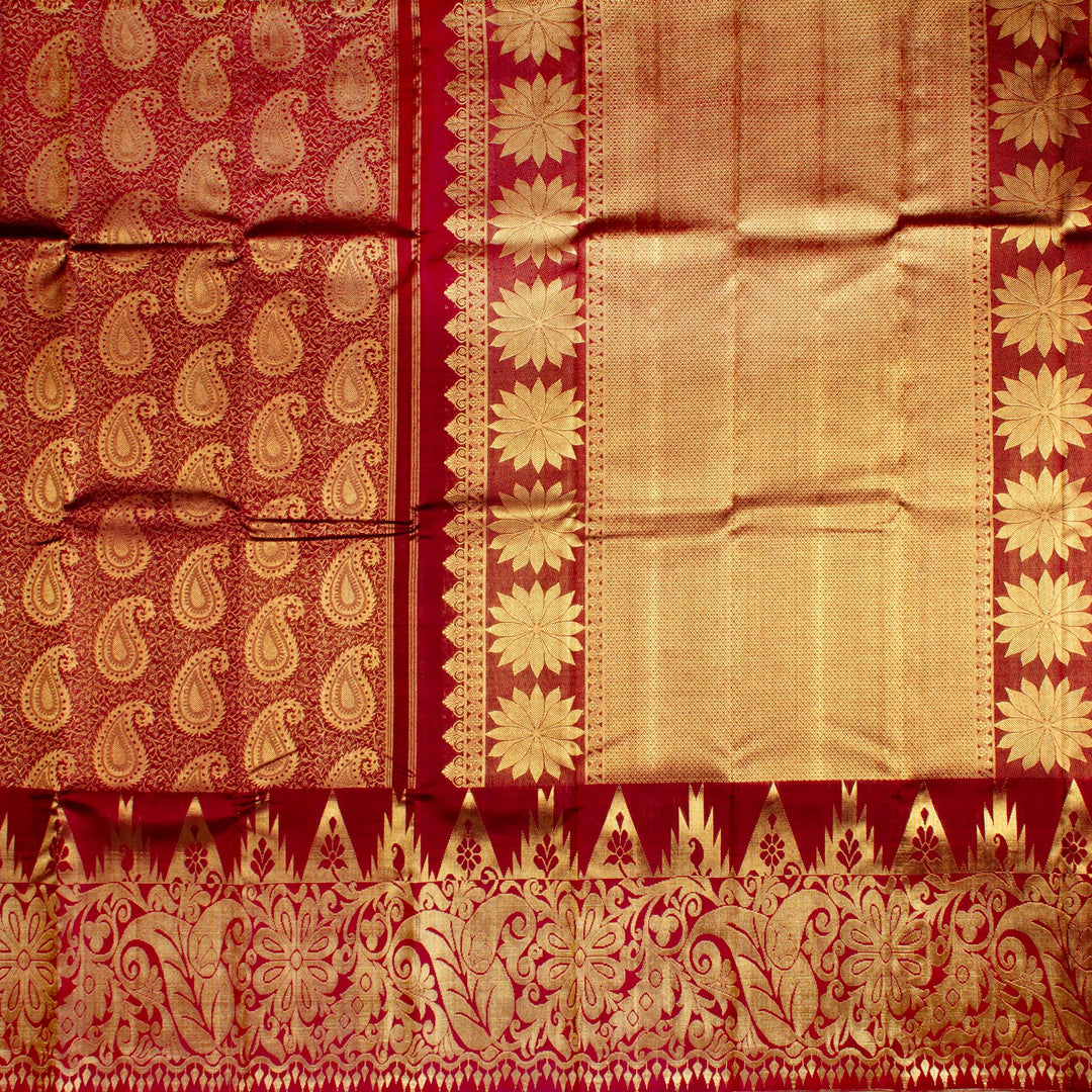 Kuberan Maroon Kanchivaram Silk Saree
