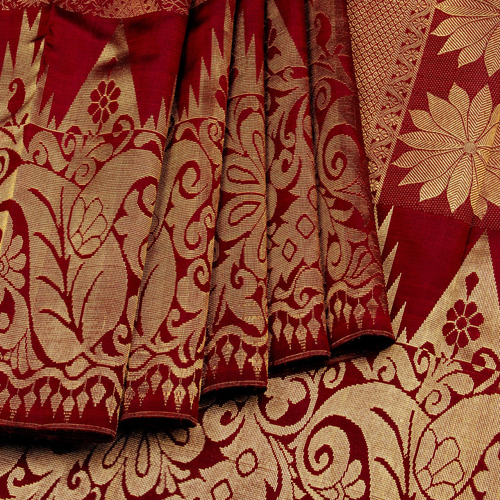 Kuberan Maroon Kanchivaram Silk Saree