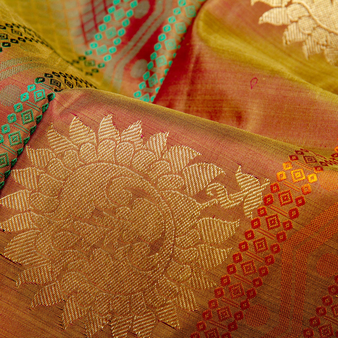Kuberan Multi Golden Kanchivaram Silk Saree