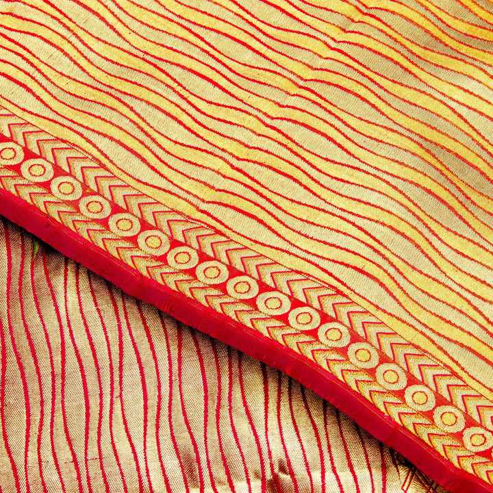 Kuberan Orange Yellow Kanchivaram Silk Saree