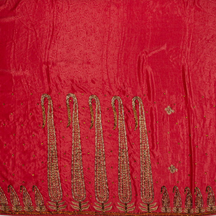 Kuberan Reddish Pink Crepe Saree