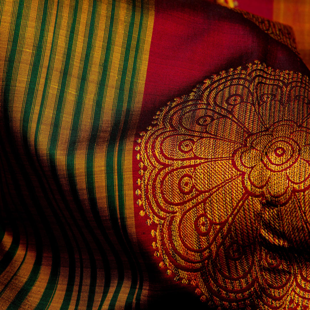 Kuberan Maroon Kanchivaram Silk Saree