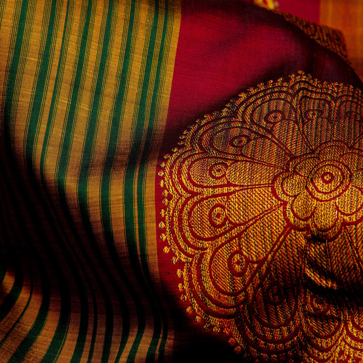 Kuberan Maroon Kanchivaram Silk Saree