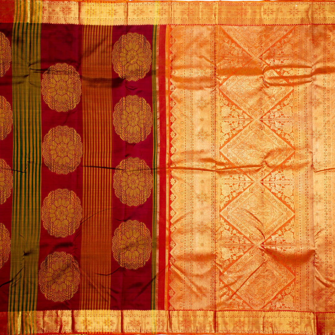 Kuberan Maroon Kanchivaram Silk Saree