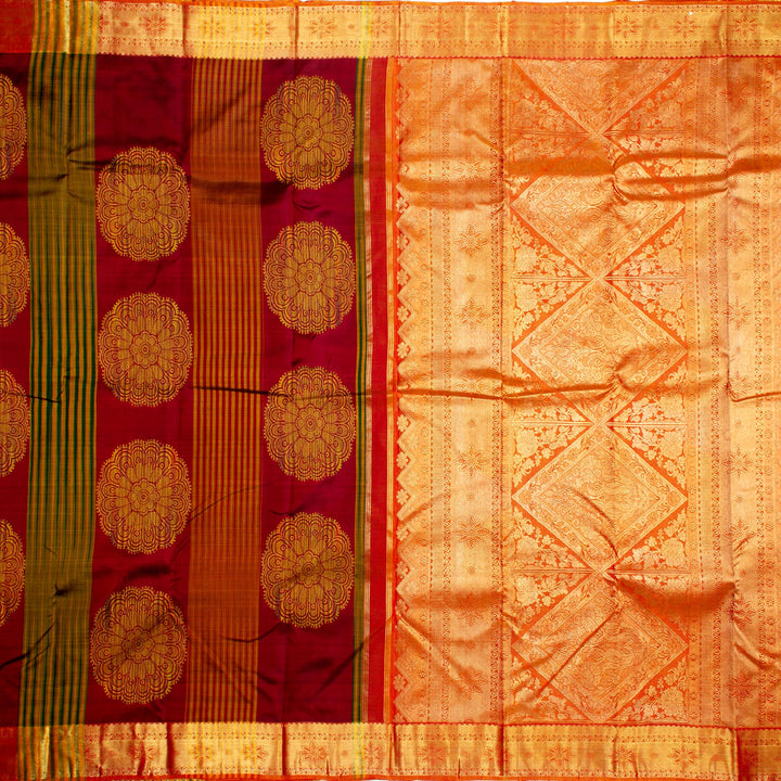 Kuberan Maroon Kanchivaram Silk Saree
