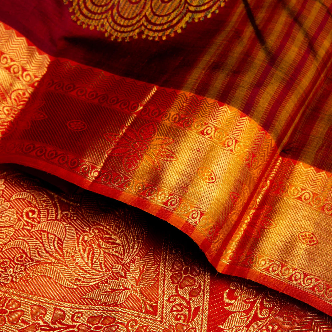 Kuberan Maroon Kanchivaram Silk Saree