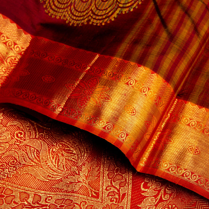 Kuberan Maroon Kanchivaram Silk Saree