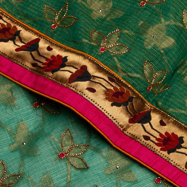 Kuberan Greenish Kota saree