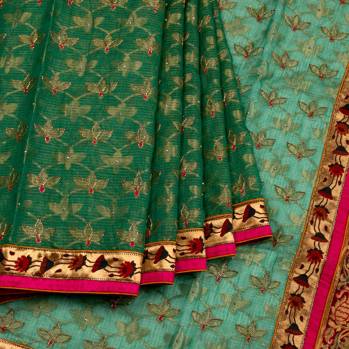 Kuberan Greenish Kota saree