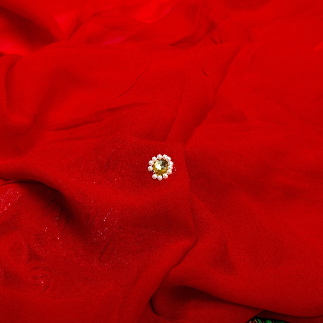 Kuberan Red Georgette Saree