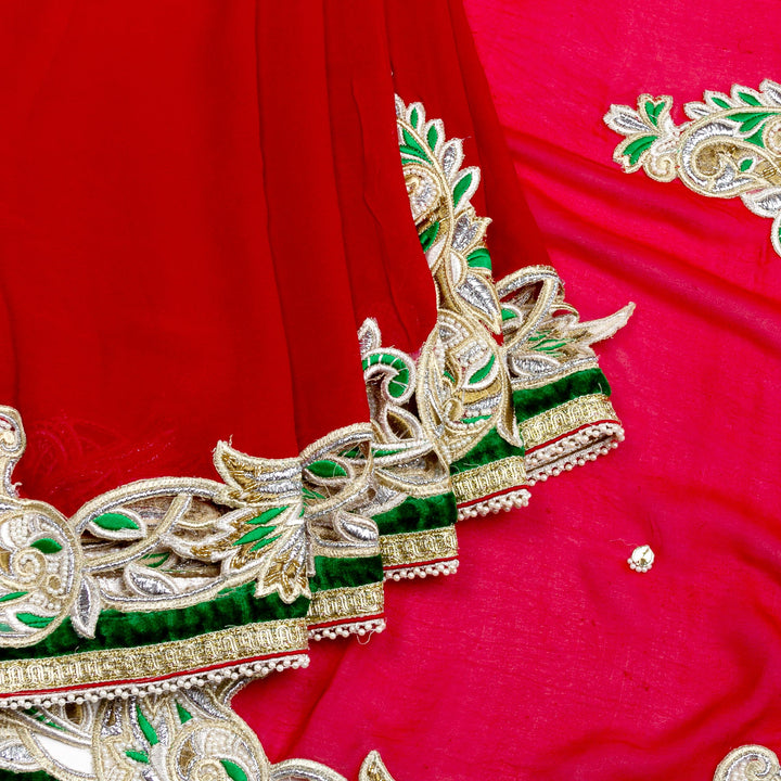 Kuberan Red Georgette Saree