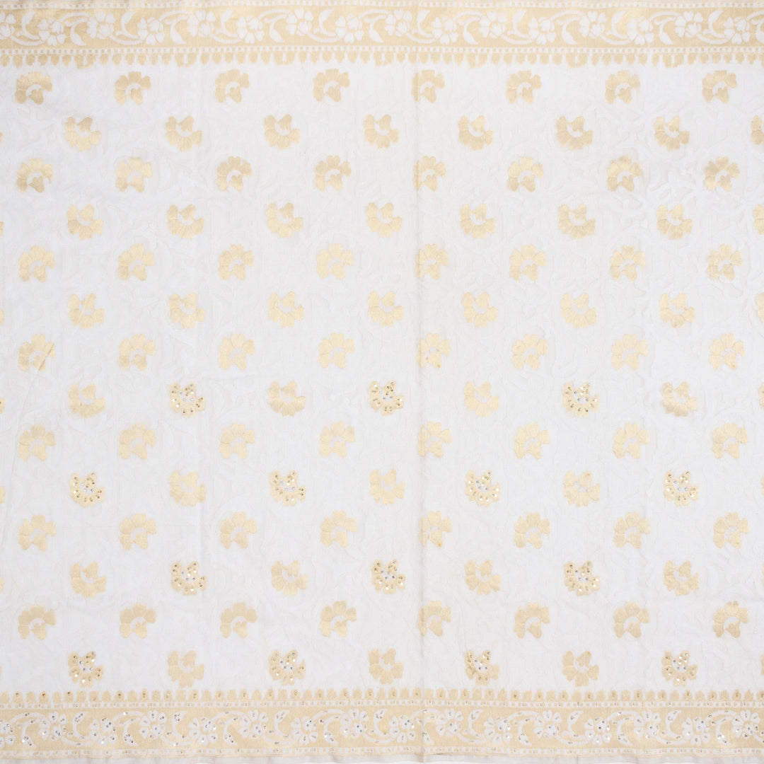 Kuberan White Net Khadi Saree