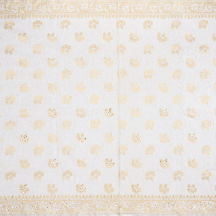 Kuberan White Net Khadi Saree