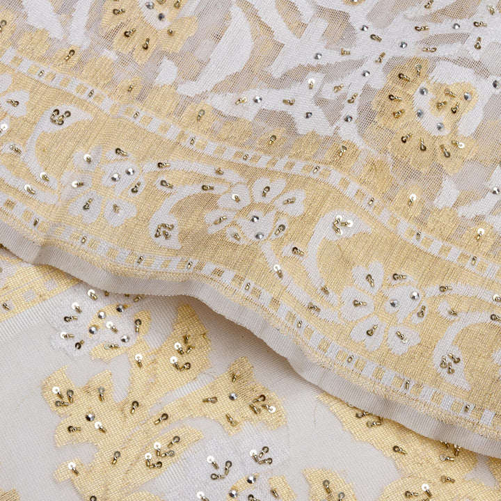 Kuberan White Net Khadi Saree