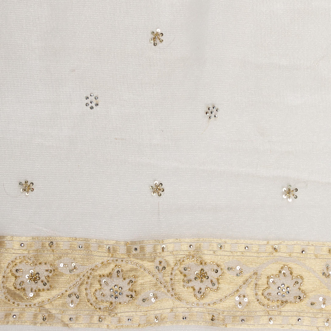 Kuberan White Net Khadi Saree