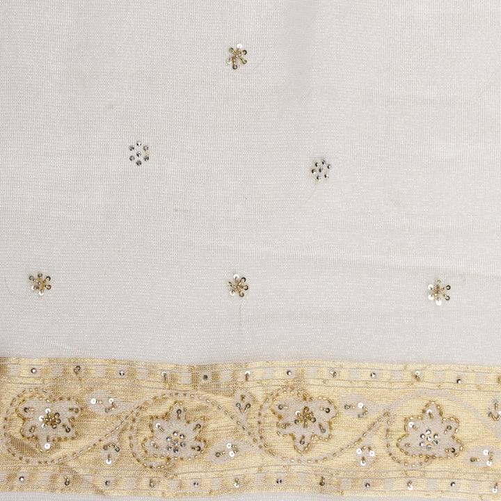 Kuberan White Net Khadi Saree