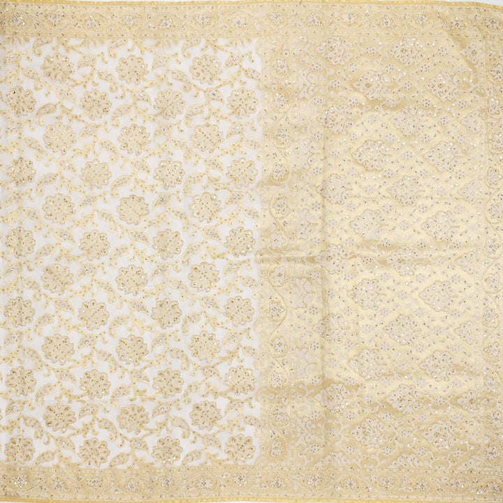 Kuberan White Net Khadi Saree