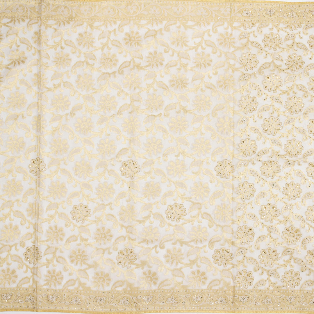 Kuberan White Net Khadi Saree