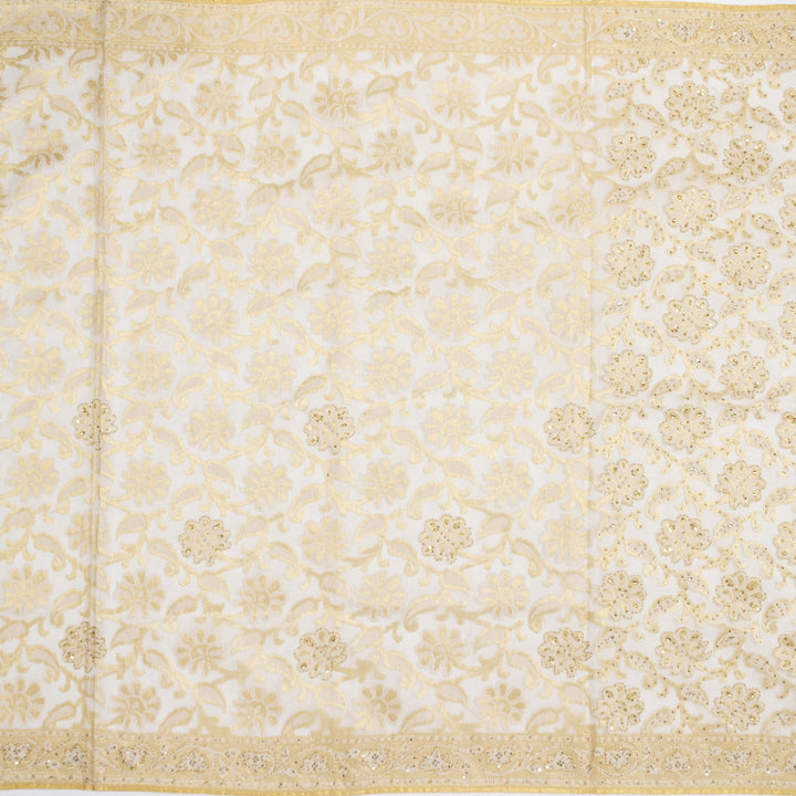 Kuberan White Net Khadi Saree