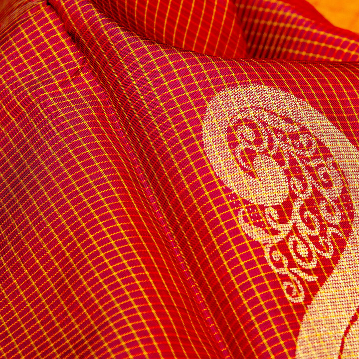 Kuberan Red Golden Kanchivaram Silk Saree
