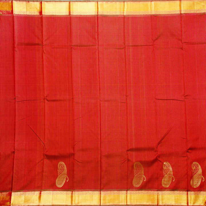 Kuberan Red Golden Kanchivaram Silk Saree