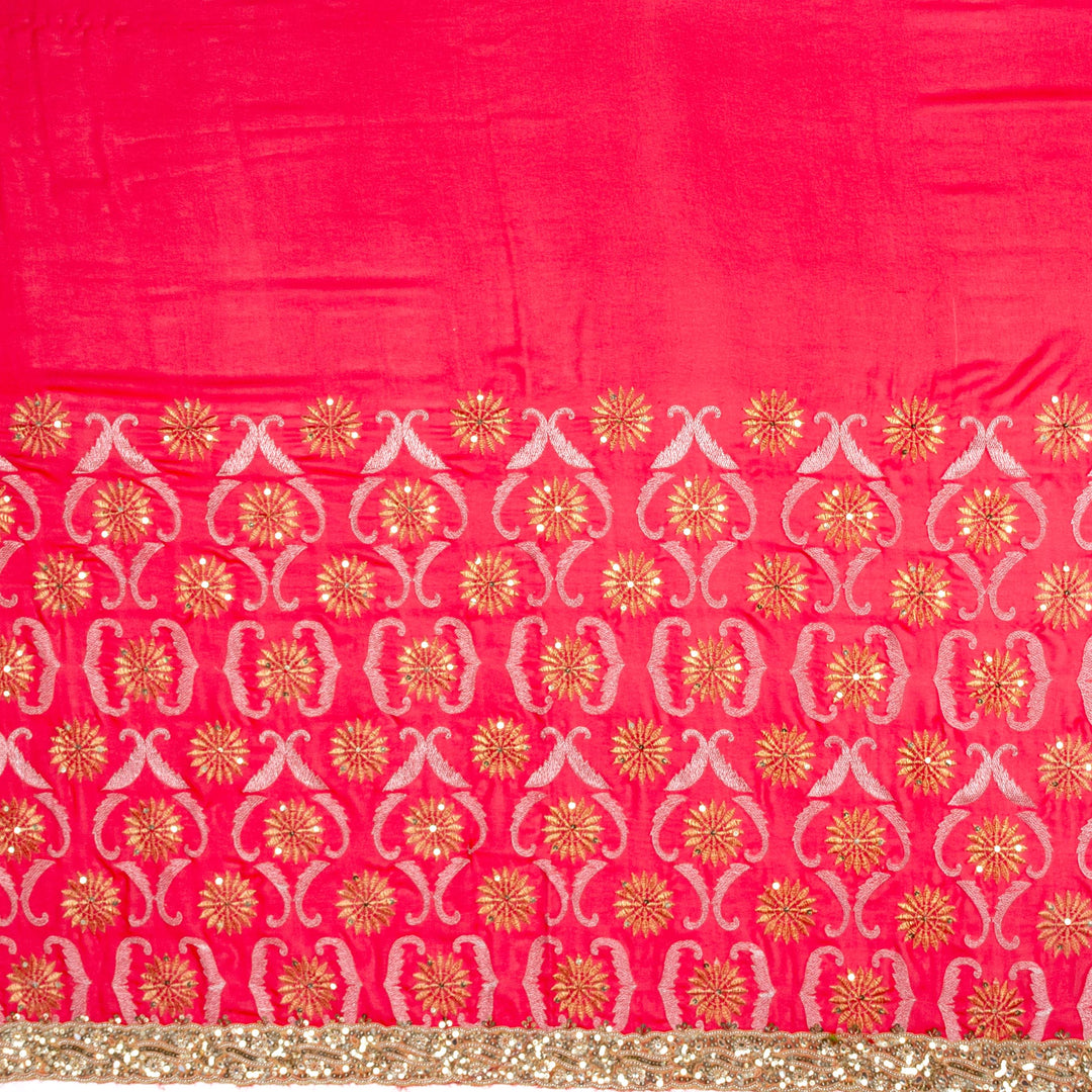Kuberan Pinkish Red Georgette Saree