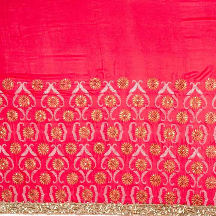 Kuberan Pinkish Red Georgette Saree