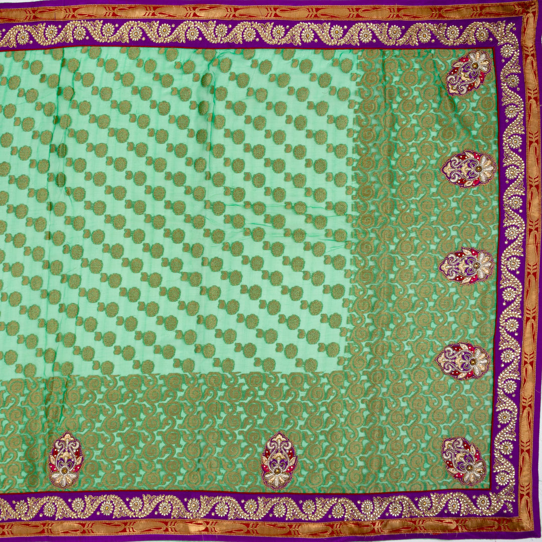 Kuberan Green Georgette Saree