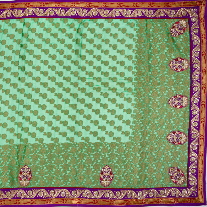 Kuberan Green Georgette Saree