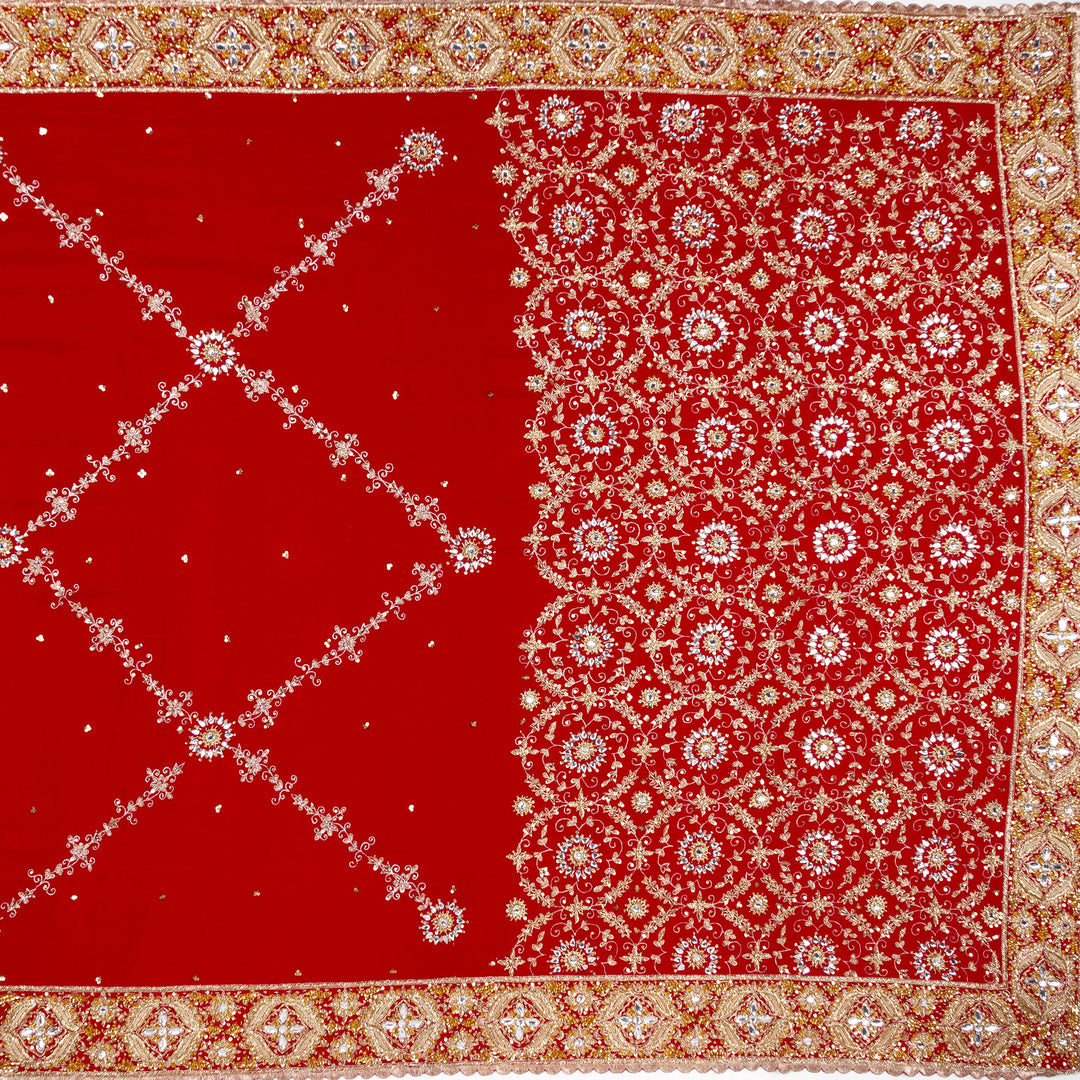 Kuberan Red Crepe Saree