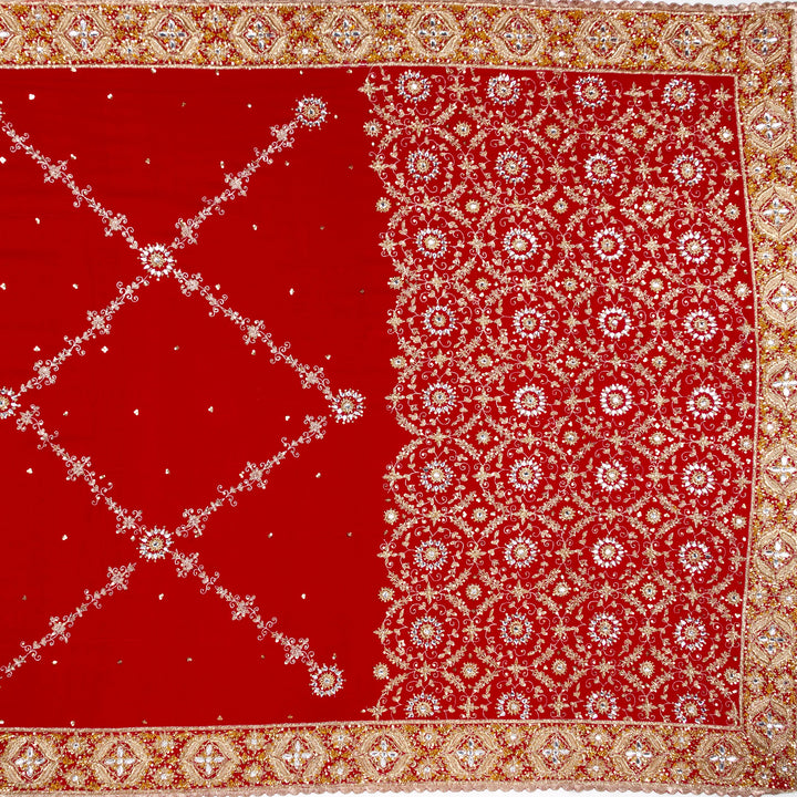 Kuberan Red Crepe Saree