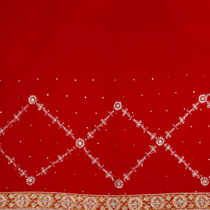Kuberan Red Crepe Saree