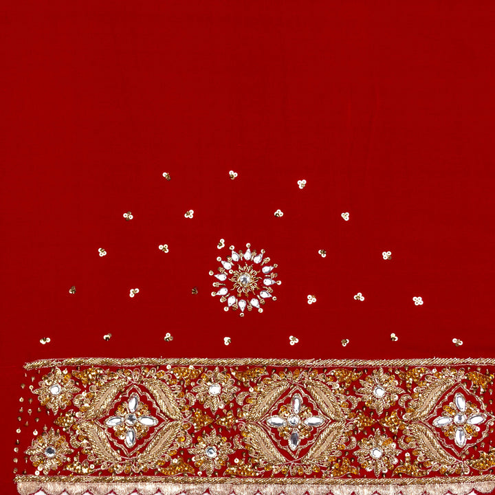 Kuberan Red Crepe Saree