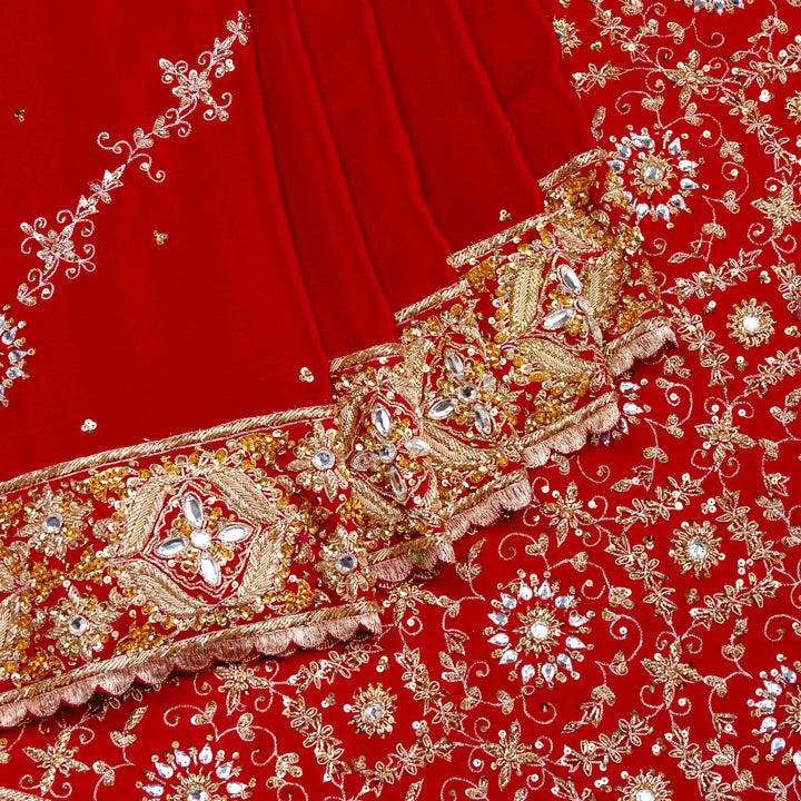 Kuberan Red Crepe Saree