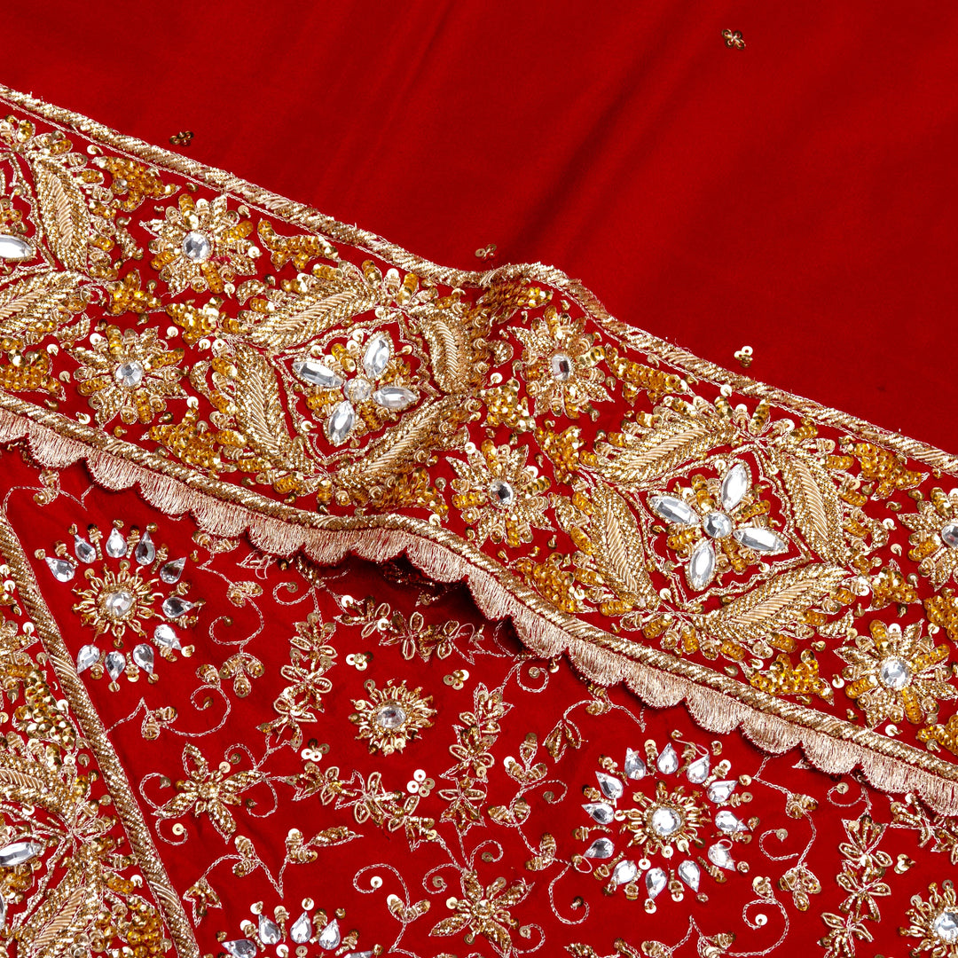 Kuberan Red Crepe Saree