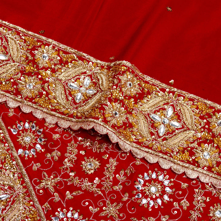 Kuberan Red Crepe Saree