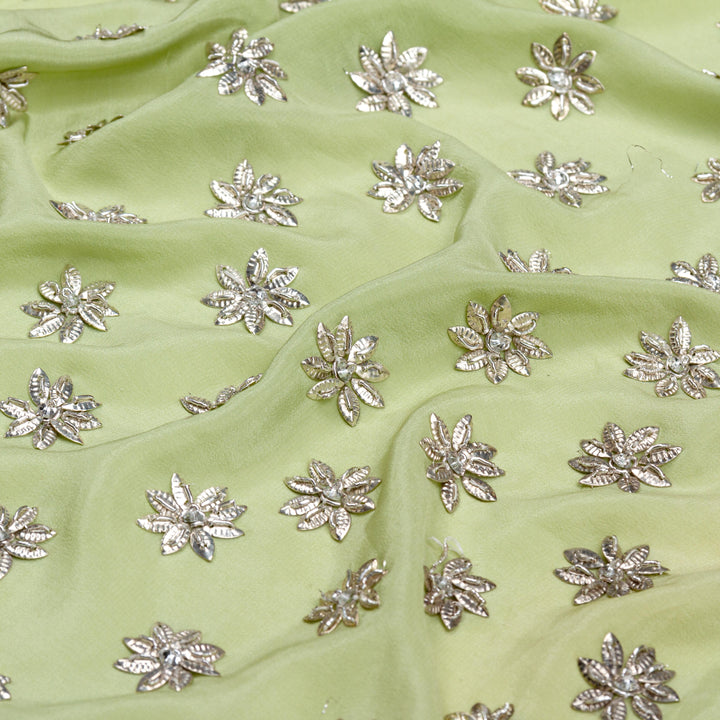 Kuberan Parrot Green Crepe Saree