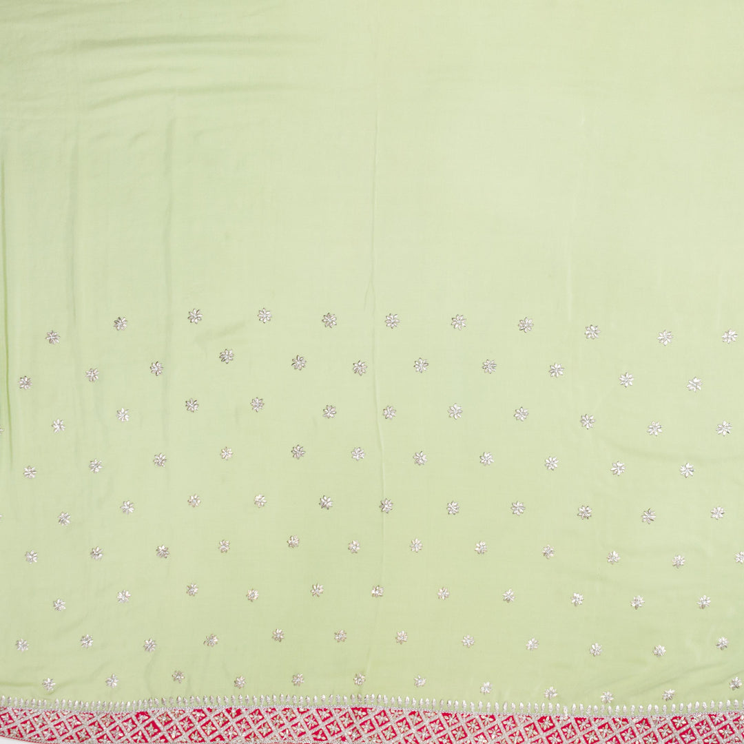 Kuberan Parrot Green Crepe Saree