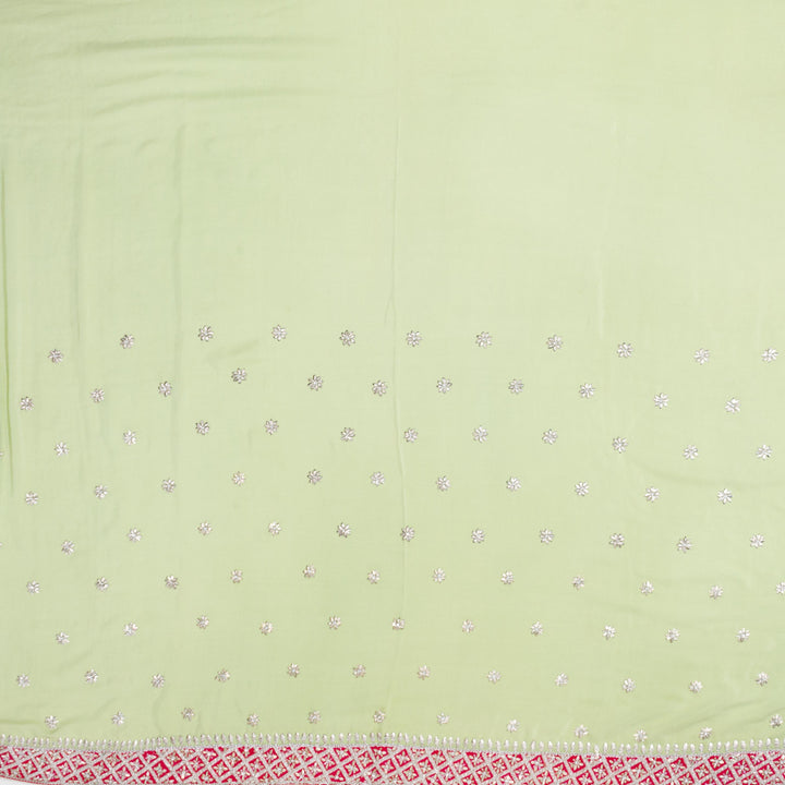 Kuberan Parrot Green Crepe Saree