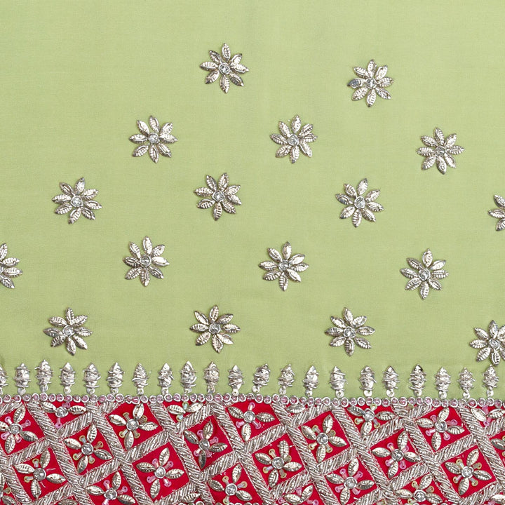 Kuberan Parrot Green Crepe Saree