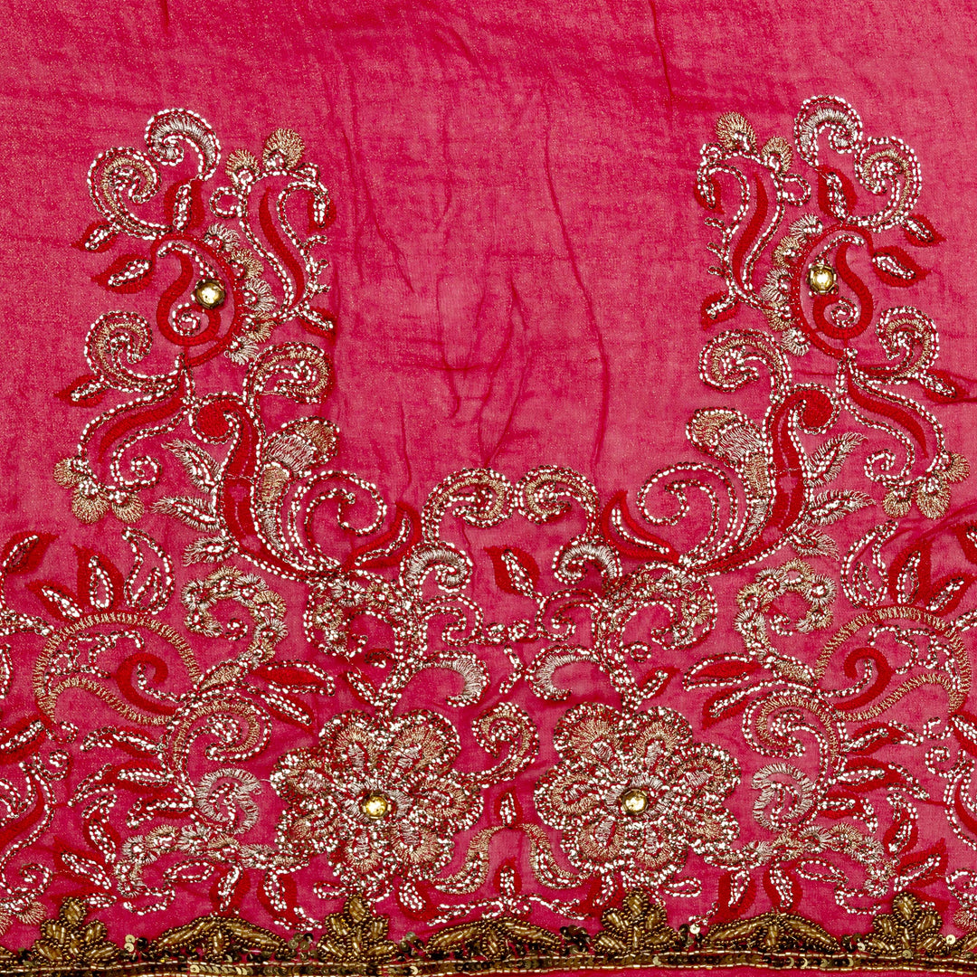 Kuberan Red Georgette Saree