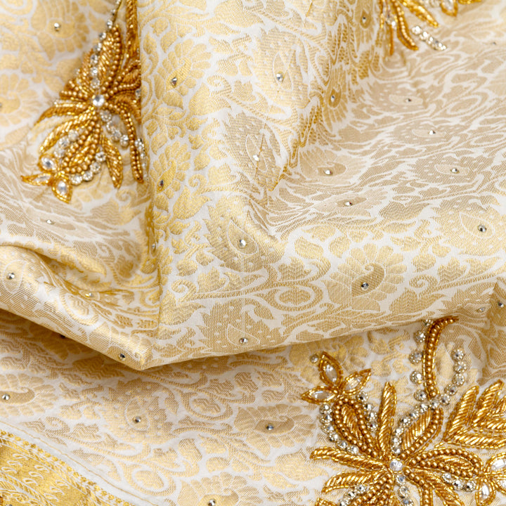 Kuberan White Silk Saree