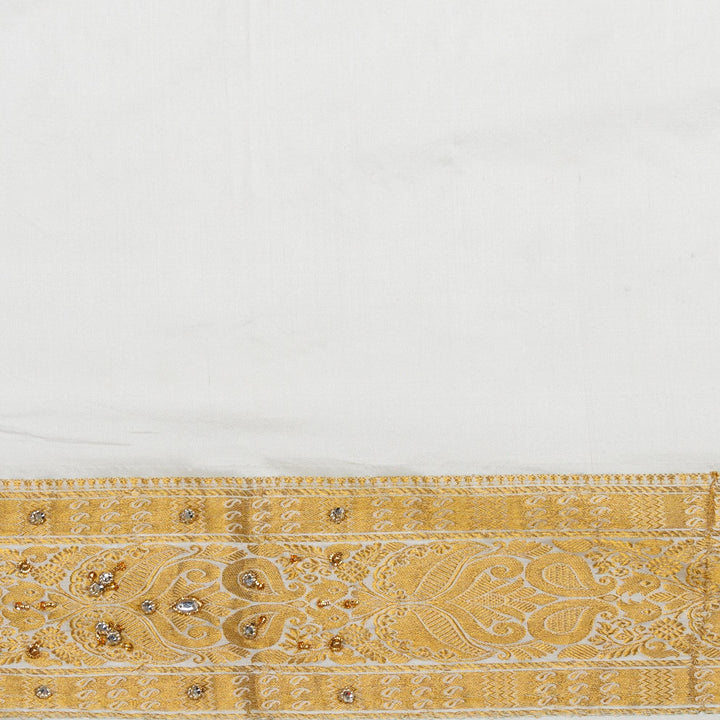 Kuberan White Silk Saree