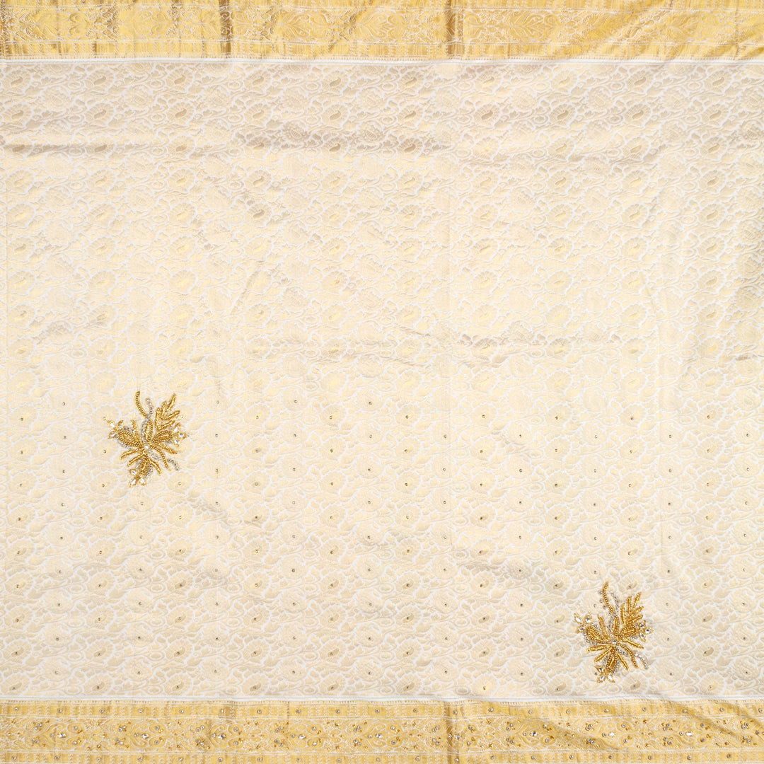 Kuberan White Silk Saree