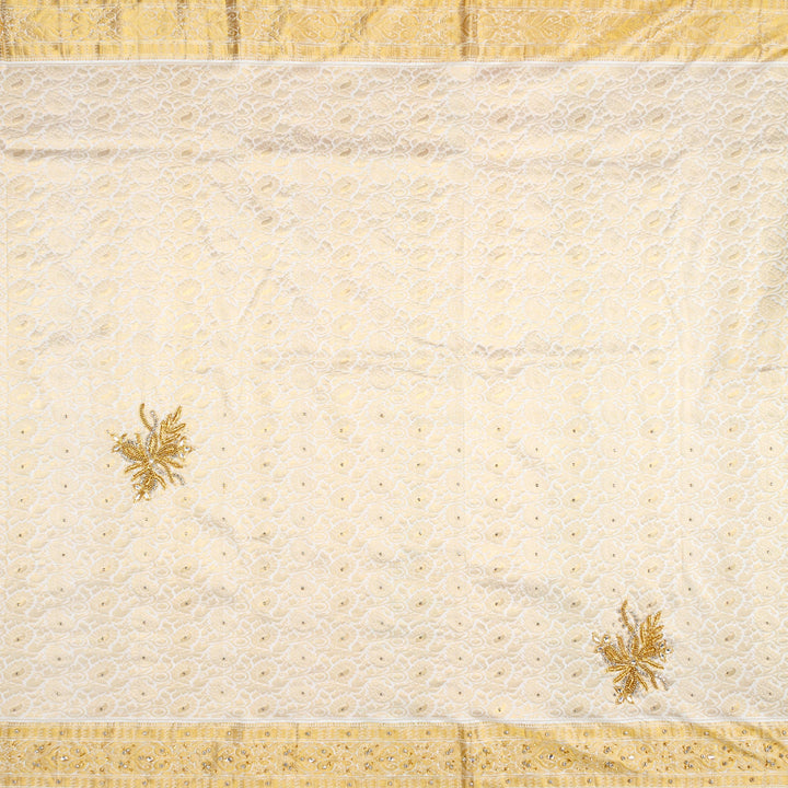 Kuberan White Silk Saree