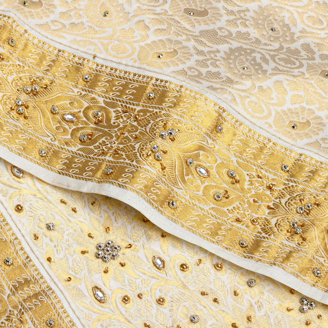 Kuberan White Silk Saree