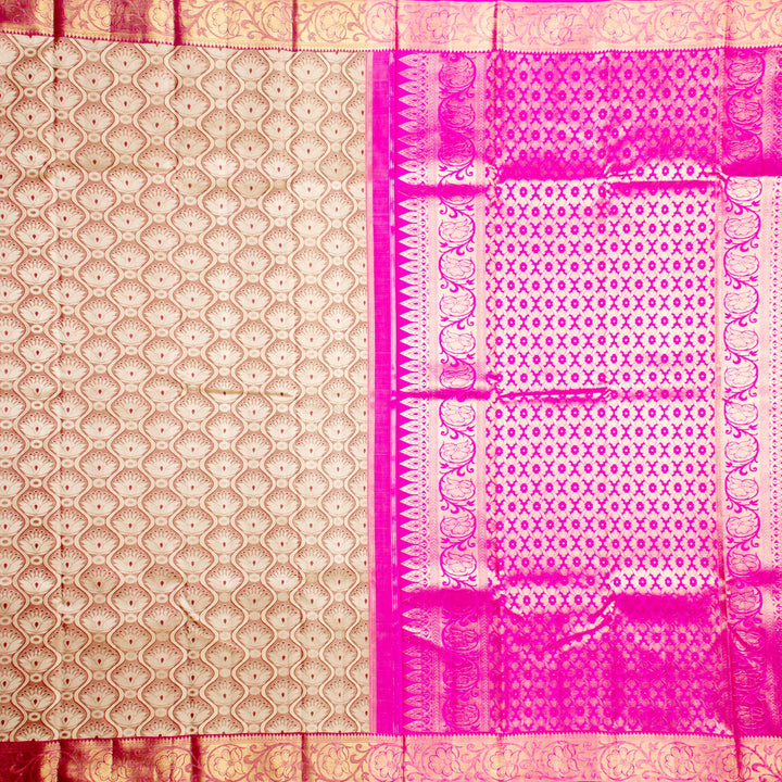 Kuberan Ivory Kanchivaram Silk Saree